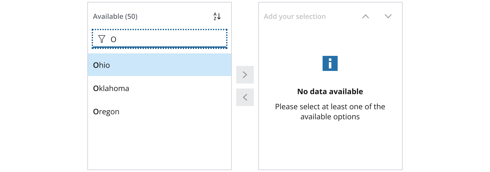 Filter and sort behaviors for a list builder.